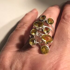 Citrine Stamped 925 Sterling Silver Ring